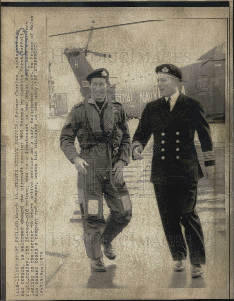 1975 Press Photo Captain Derek Raffell  prince royal Navy - Historic Images