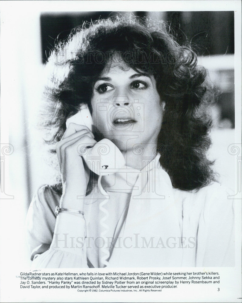 1989 Press Photo Gilda Radner in Hanky Panky - Historic Images