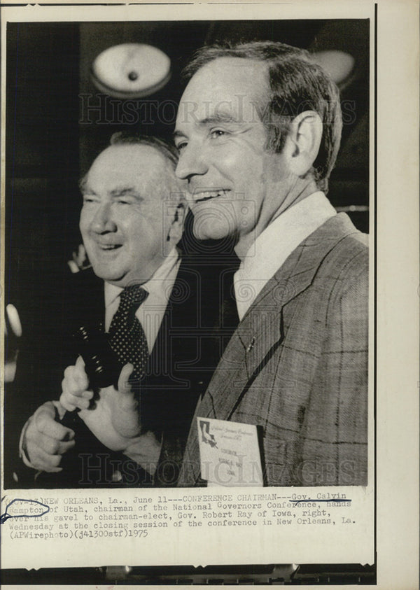 Gov. Calvin Rampton and Gov. Robert Ray 1975 Vintage Press Photo Print ...