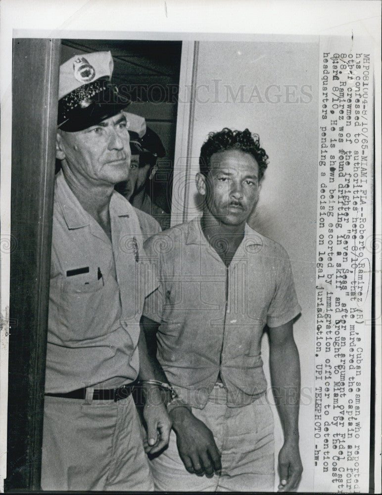 1965 Press Photo Roberto Ramirez Miami Florida Cuban Murder Seven Seas - Historic Images