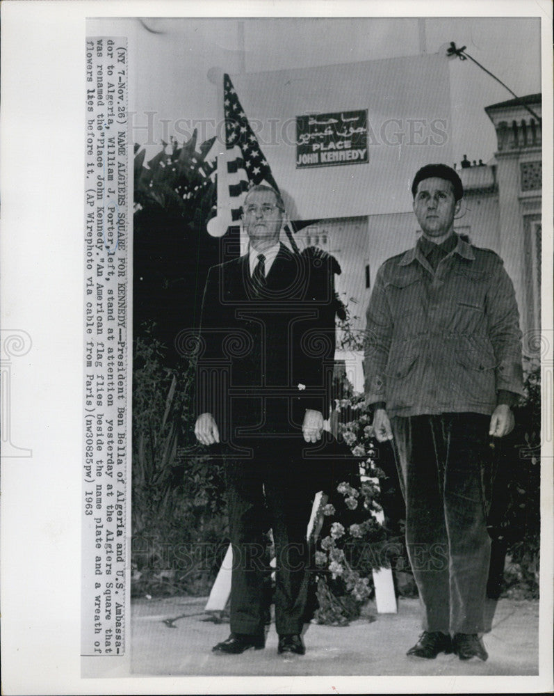 1963 Press Photo President Ben Bella of Algeria &amp; US Ambassador Porter - Historic Images