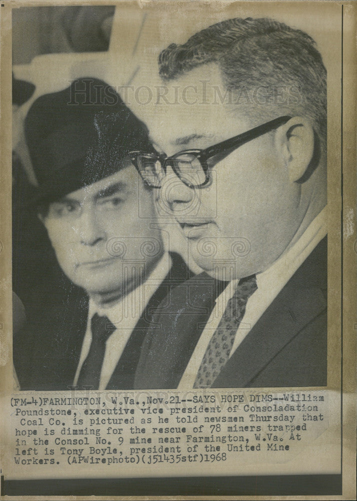 1968 Press Photo  Farmington West Virginia William Poundstone Vice President - Historic Images