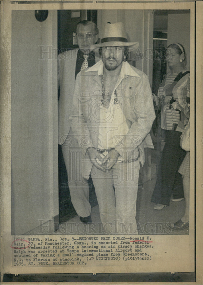 1975 Press Photo Ronald E Ralp,charged with air piracy - Historic Images