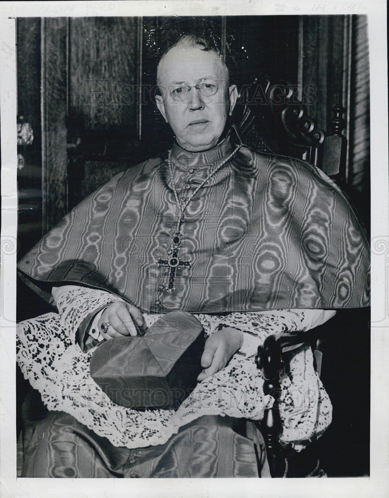 1946 Press Photo Cardinal Edward Mooney Detroit Catholic Church Death - Historic Images