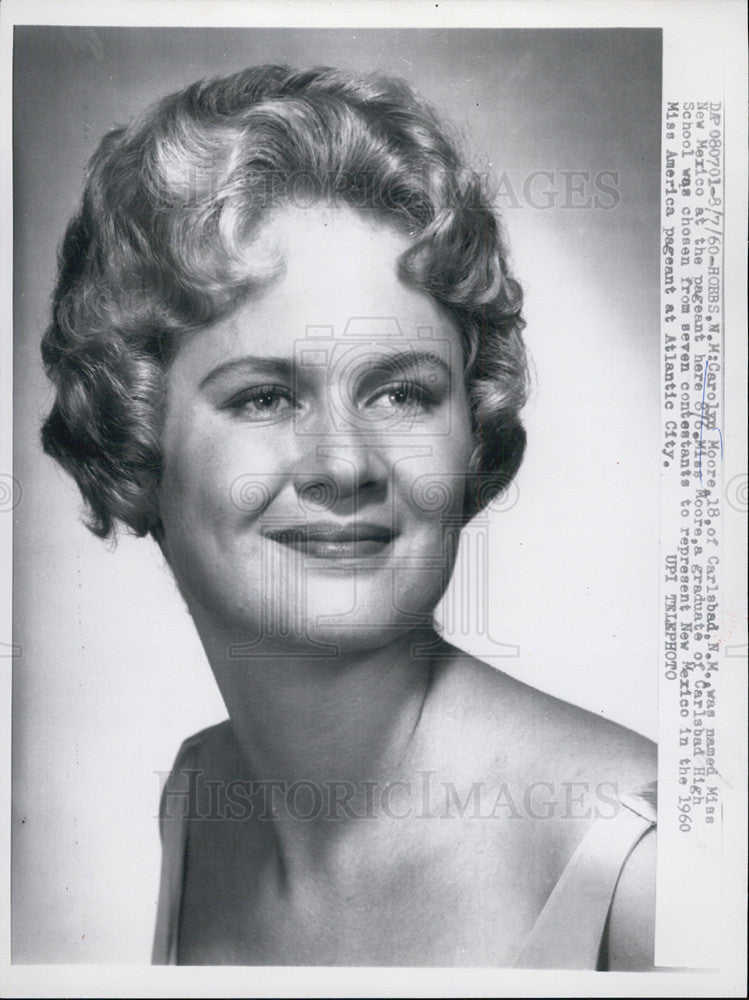 1960 Press Photo Carolyn Moore,Miss New Mexico - Historic Images