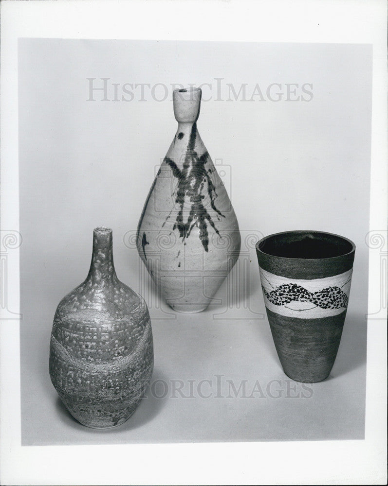 1963 Press Photo Hiroaki Morino  Art  Bottle Ceramics - Historic Images