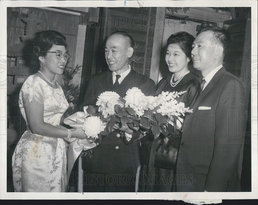 1961 Press Photo of Capt. Toshihiko Onari of Munshima Maru honored at Navy Pier - Historic Images