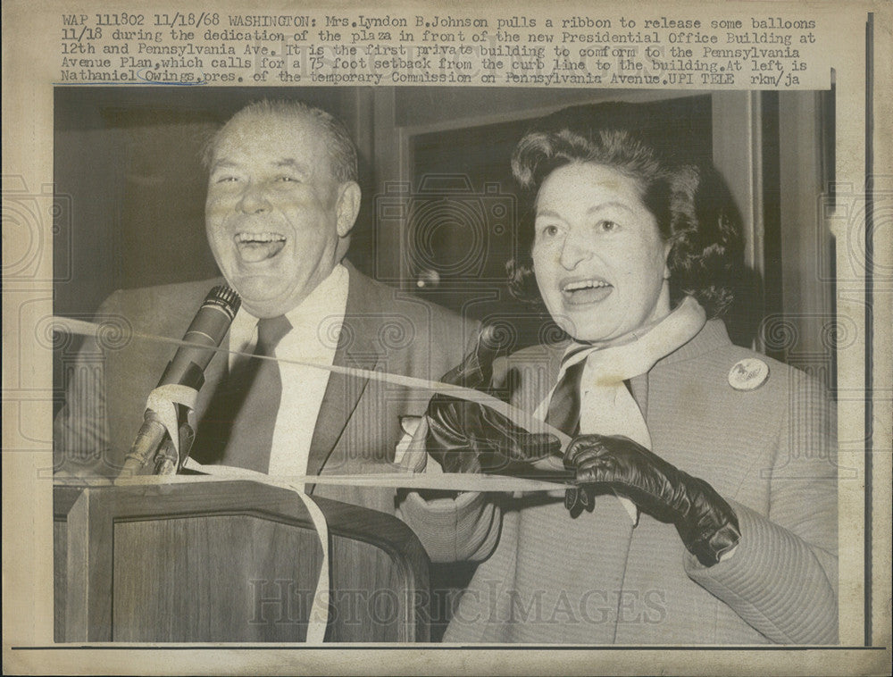 1968 Press Photo Mrs. Lyndon B. Johnson - Historic Images