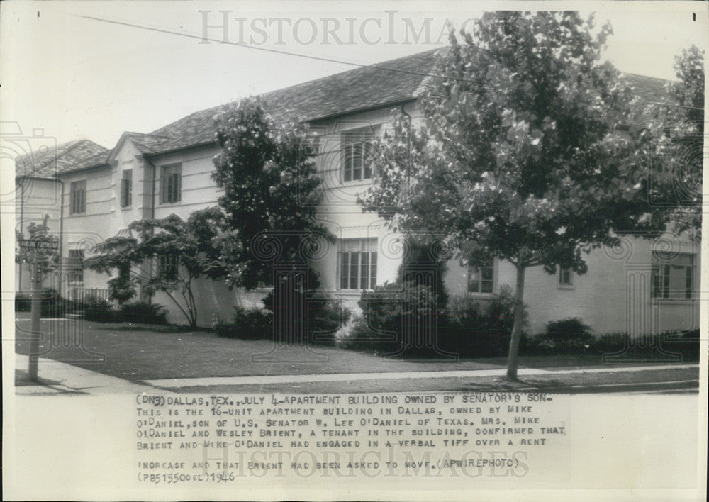 1946 Press Photo Apartment building owned by Senator&#39;s son, who evicts serviceme - Historic Images