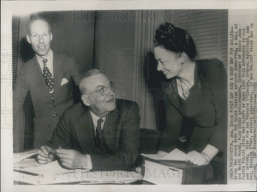 1953 Press Photo Secretary State John Foster Dulles assistant Roderic O&#39;Connor - Historic Images