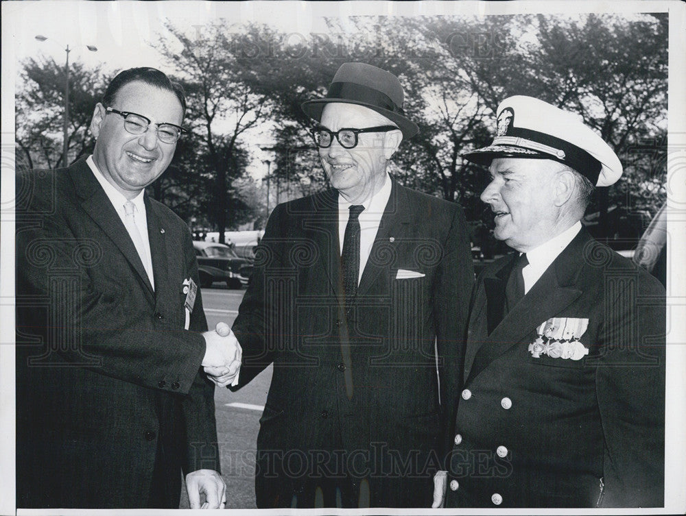 1962 Press Photo Secretary Navy Korth President League Rear Admiral Nunn - Historic Images