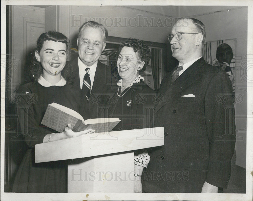 1955 Press Photo of Northwestern U. students celebrating Danish authors - Historic Images