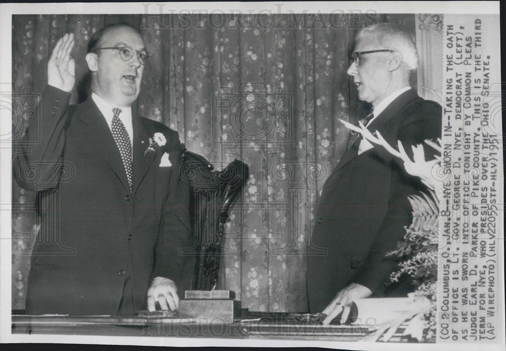 1951 Press Photo George Nye Senator Columbus Ohio - Historic Images