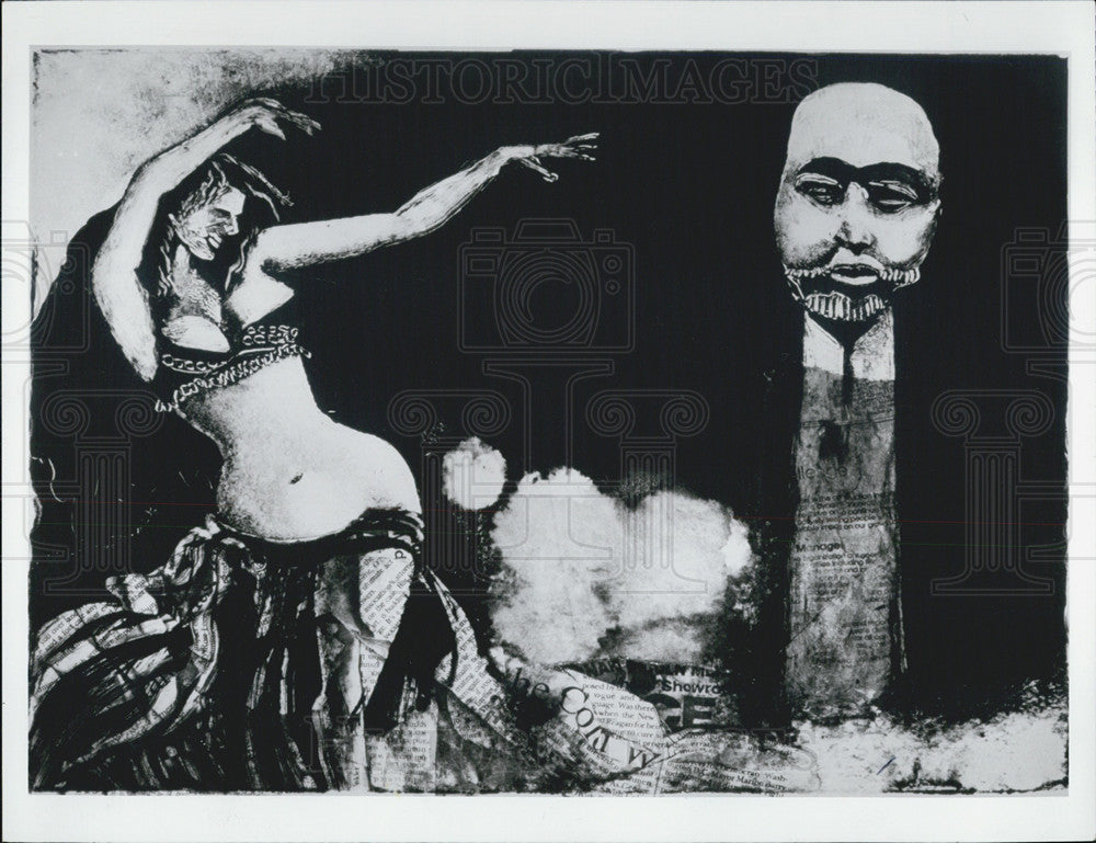 1990 Press Photo Totemic Dance painted by Obaji Nyambi - Historic Images