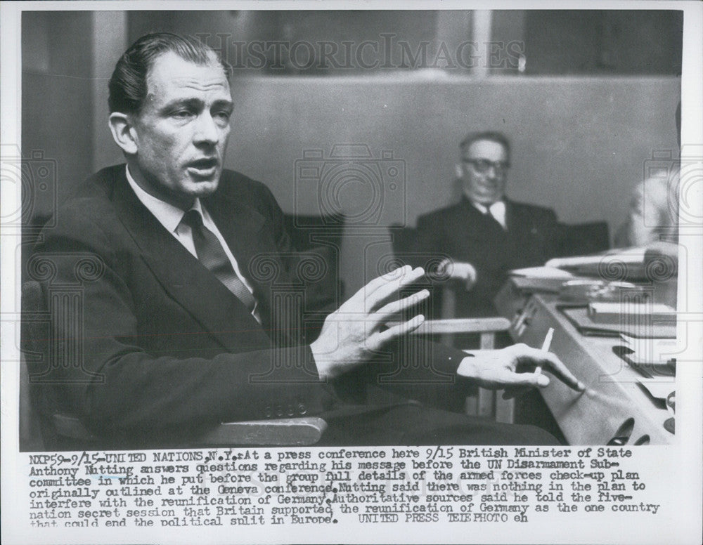 1955 Press Photo British Minister of State Anthony Nutting United Nations - Historic Images