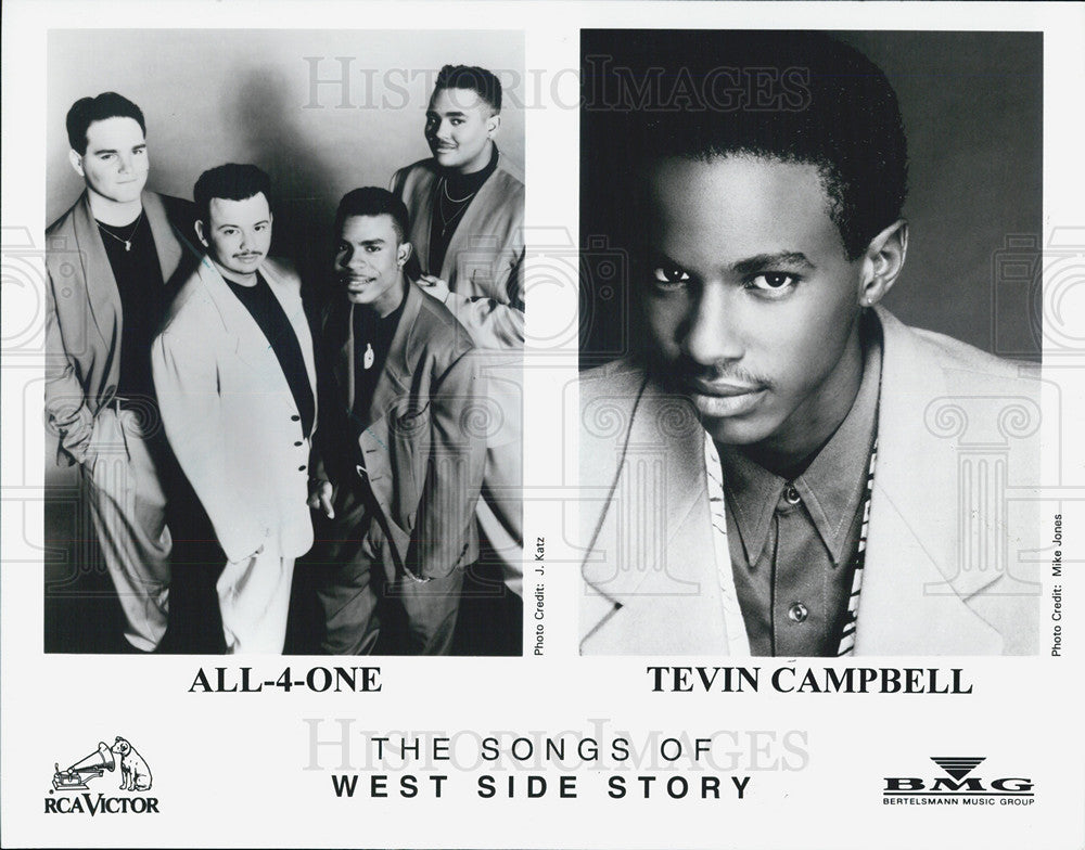 Press Photo Musical Group &quot;All-4-One&#39; And Musician Tevin Campbell - Historic Images