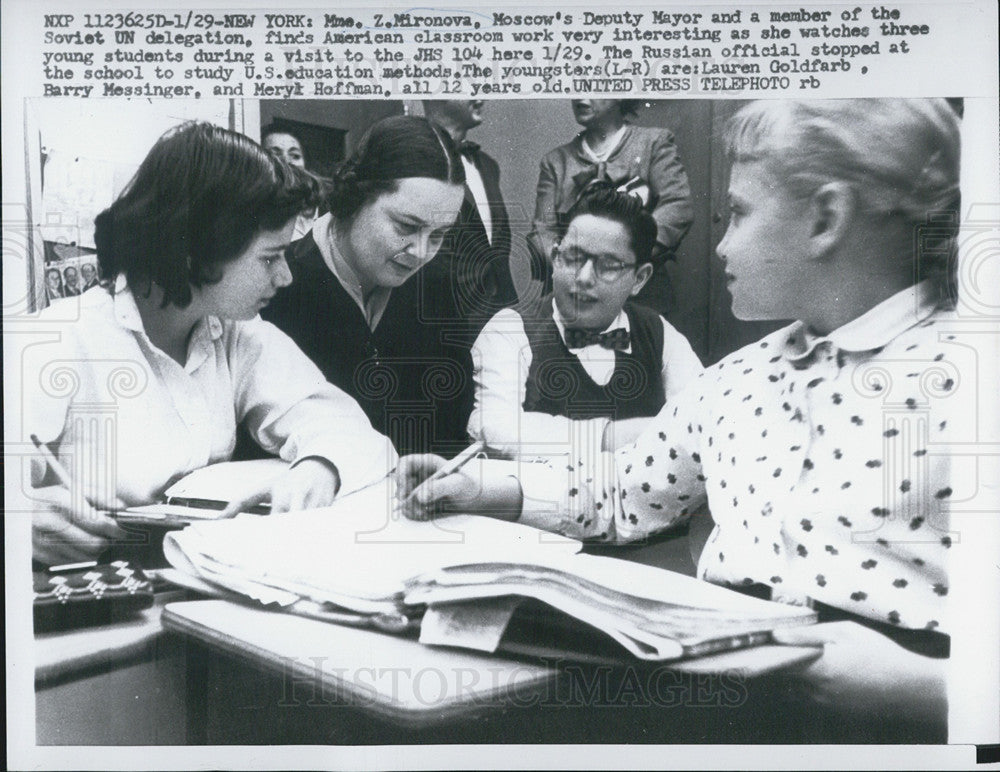 1957 Press Photo Madame Z. Mironova Moscow Deputy Mayor Soviet United Nations - Historic Images