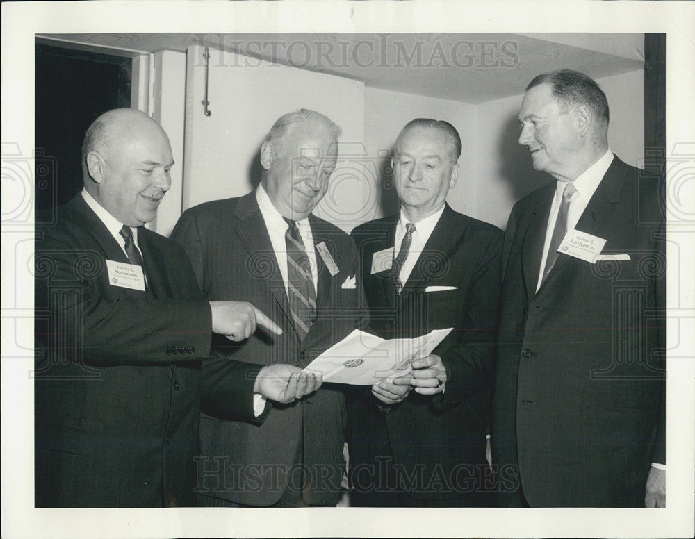 1964 Press Photo PL Stevenson,JF Oates jr,Jo Todd,HJ Livingston - Historic Images