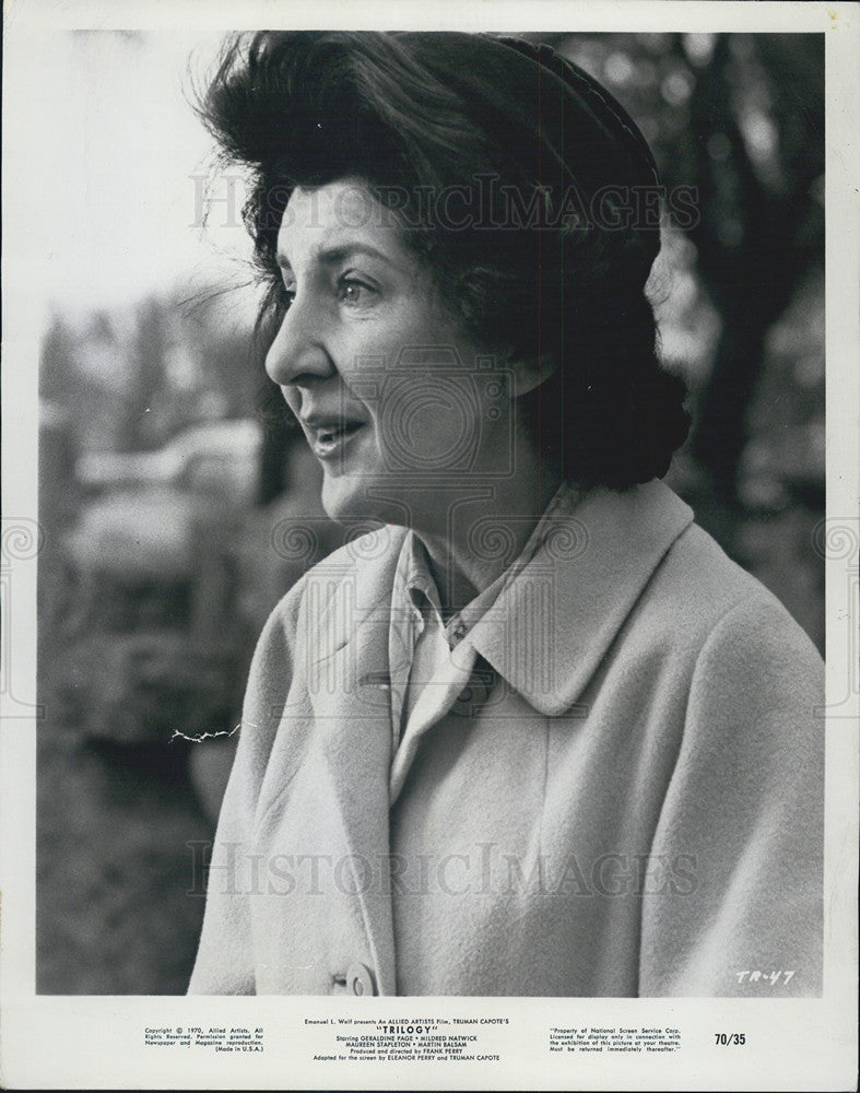 1977 Press Photo Maureen Stapleton &quot;Trilogy&quot; - Historic Images