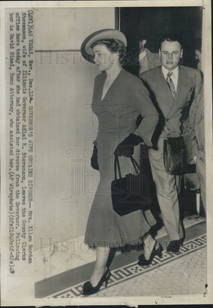 1949 Press Photo Mrs. Ellen Borden Stevenson, wife of Adlai Stevenson - Historic Images