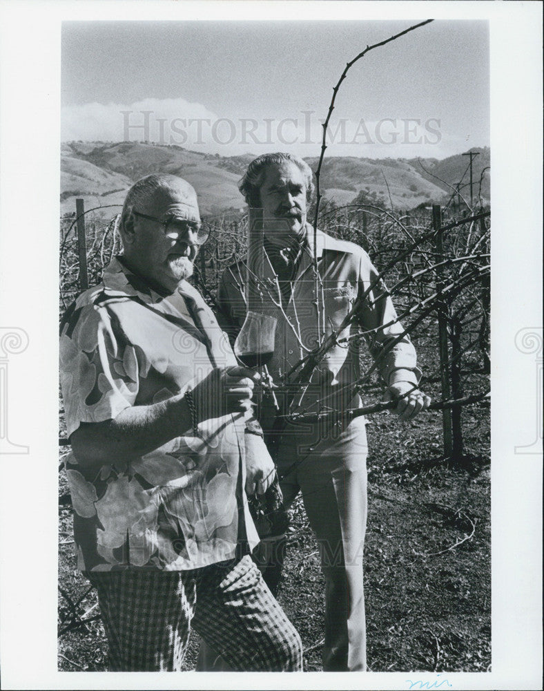 1985 Press Photo Norbert &amp; Edmund Mirassou Famous California Wine Family - Historic Images