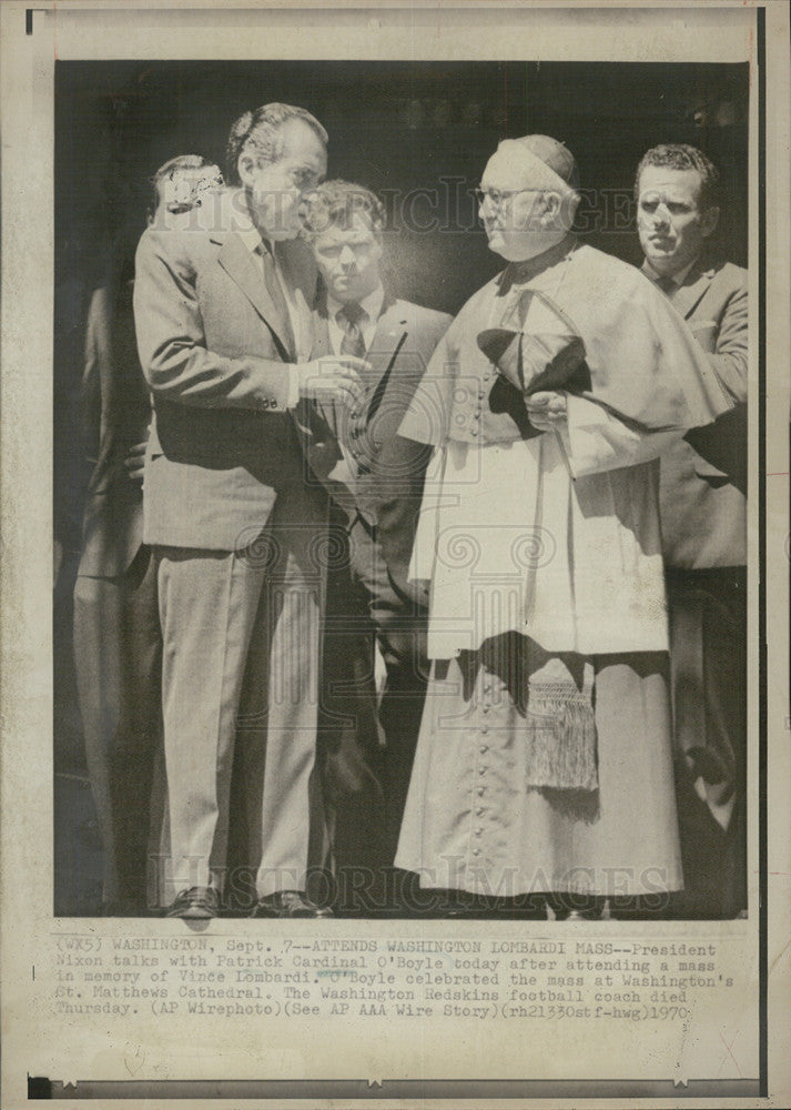 1970 Press Photo President Nixon with Patrick Cardinal O&#39;Boyle - Historic Images