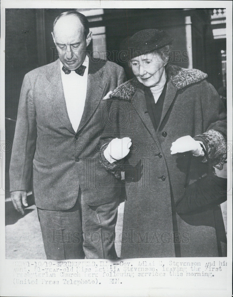 1961 Press Photo Adlai Stevenson and his Aunt - Historic Images