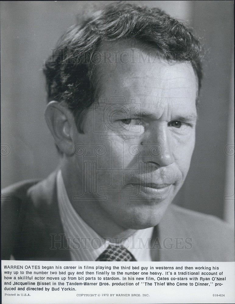 Press Photo Actor Warren Oates in The Thief Who Came To Dinner - Historic Images