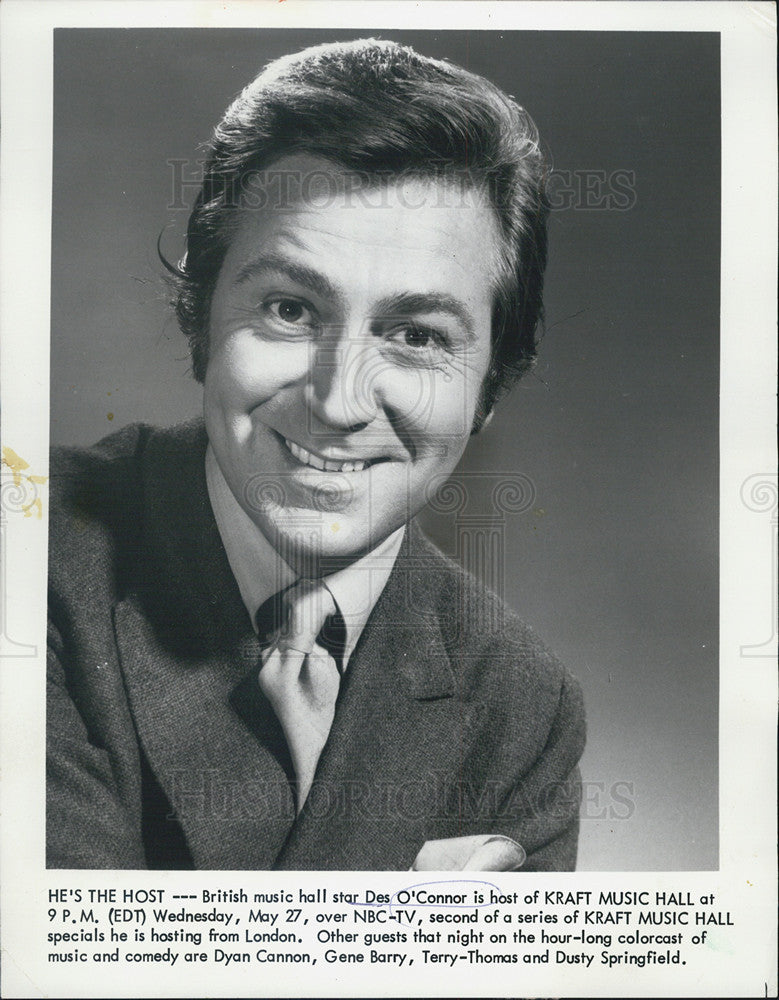 1971 Press Photo Singer Des O&#39;Connor - Historic Images