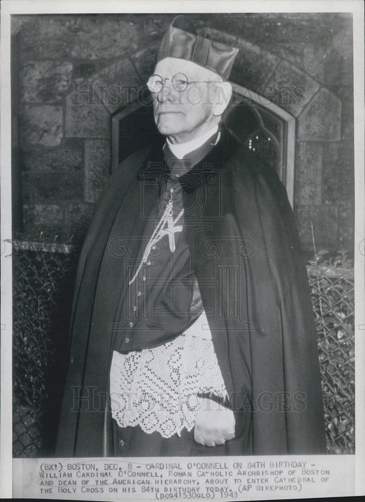 1943 Press Photo William Cardinal O&#39;Connell Roman Catholic Archbishop Boston - Historic Images