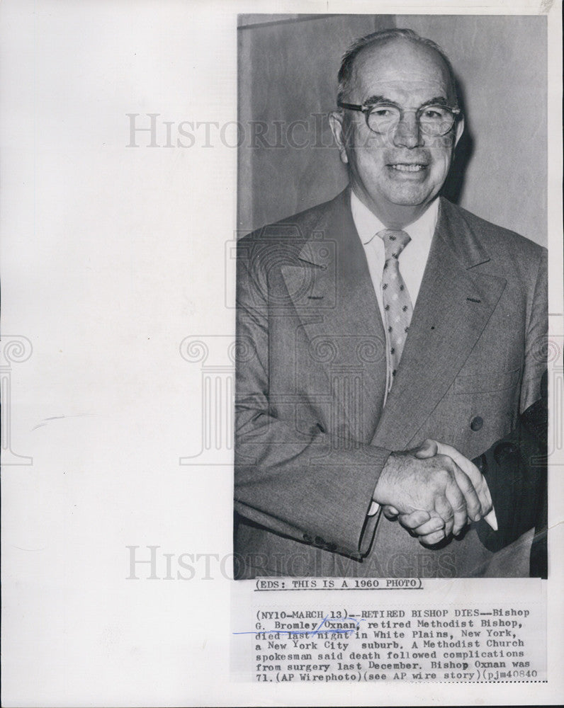 1963 Press Photo Bishop G. Bromley Oxnan dies at age 71 - Historic Images