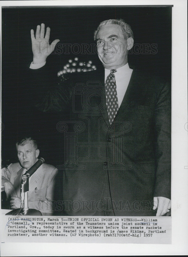 1957 Press Photo William O&#39;Connell Representative Teamsters Union Joint Council - Historic Images