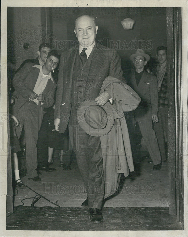 1949 Press Photo Alderman Walter Orlikoski implicated for operating Bingo Games - Historic Images