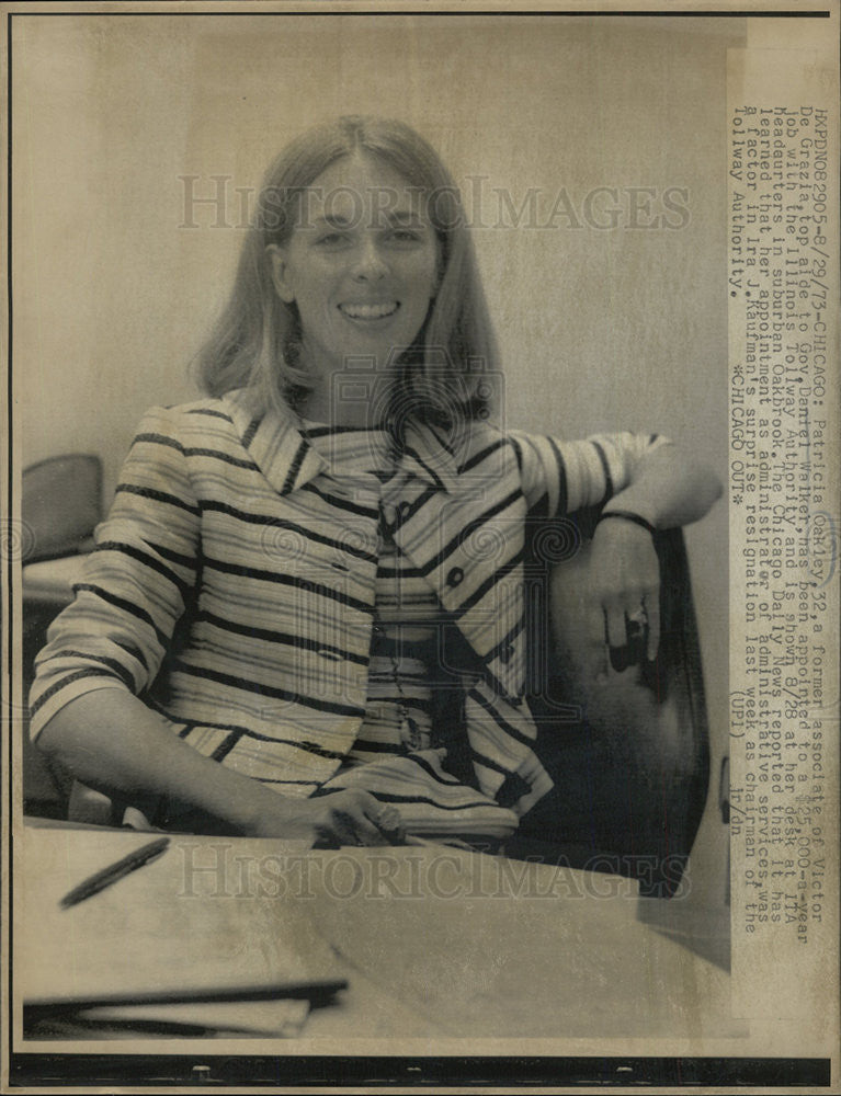 1973 Press Photo Patricia Oakley former associate of Victoria de grazia - Historic Images