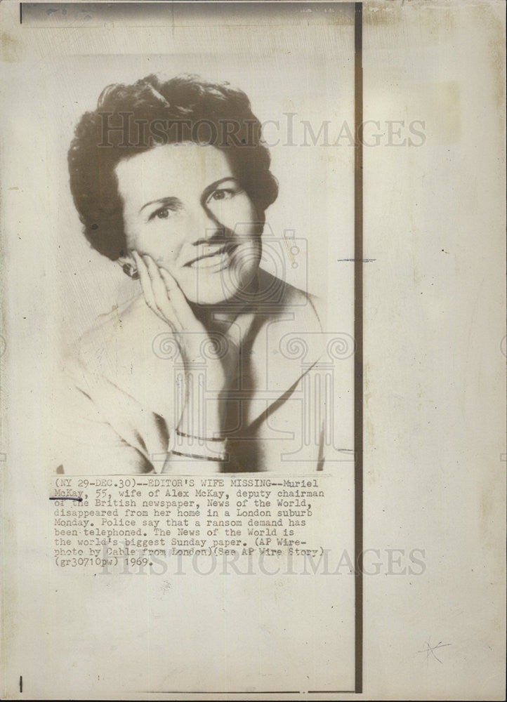 1969 Press Photo Mrs. Alick McKay Deputy Chairman British Newspaper - Historic Images