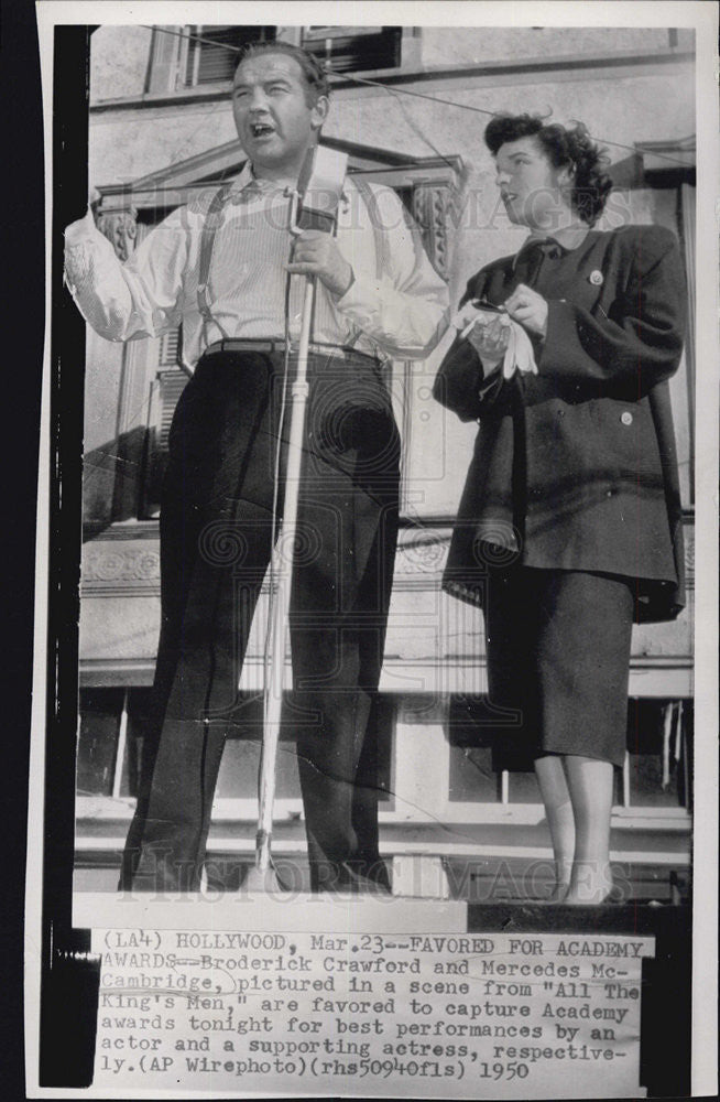 1950 Press Photo Broderick Crawford and Mercedes McCambridge in All The King&#39;s M - Historic Images