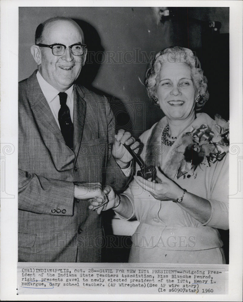 1960 Press Photo Blanche Penrod and Henry McMargue of the Indiana State Teachers - Historic Images