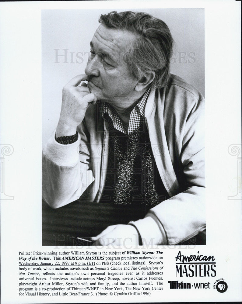 1996 Press Photo Author William Styron Featured On PBS Special American Masters - Historic Images