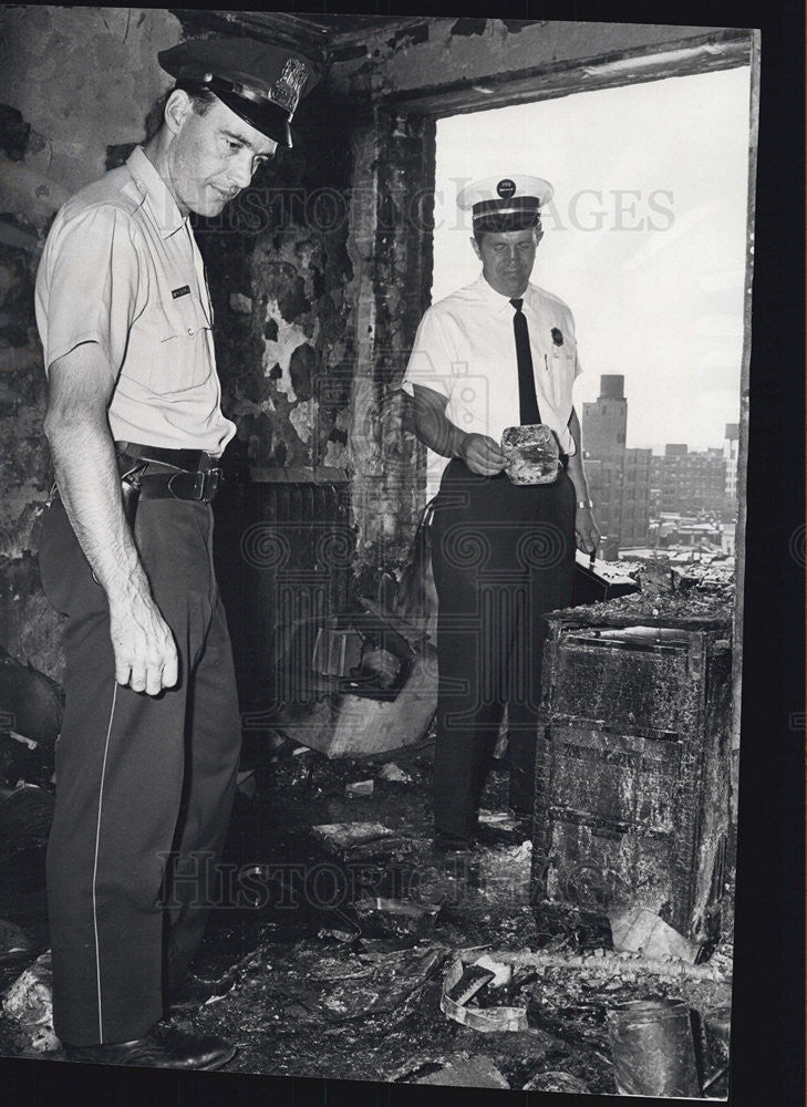 1966 Press Photo Police Officer Robert McCaffery Lt. Dan Nockels Fire dept. - Historic Images