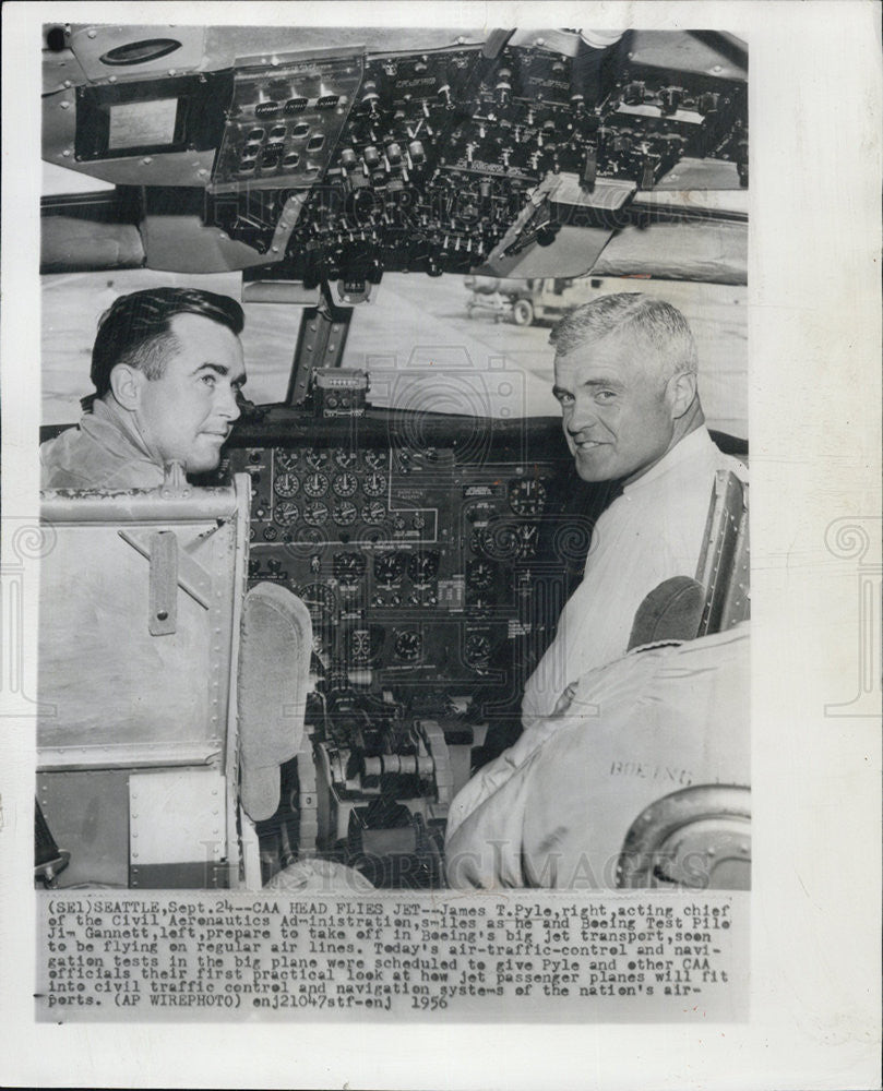 1957 Press Photo James T. Pyle Acting Chief Civil Aeronautics Test Pilot Jim - Historic Images