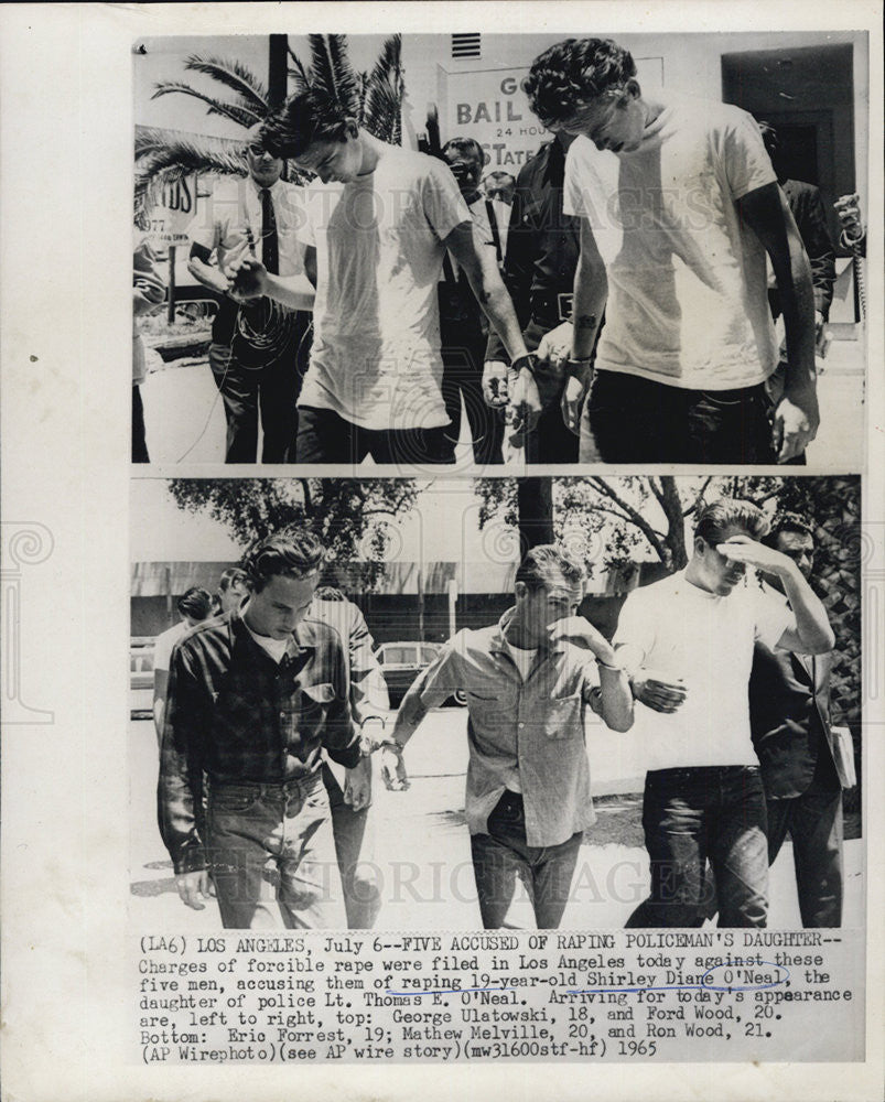 1965 Press Photo 2 Pics 5 Boys Raped Shirley O&#39;Neal 19 Daughter Of LA Lt Thomas - Historic Images