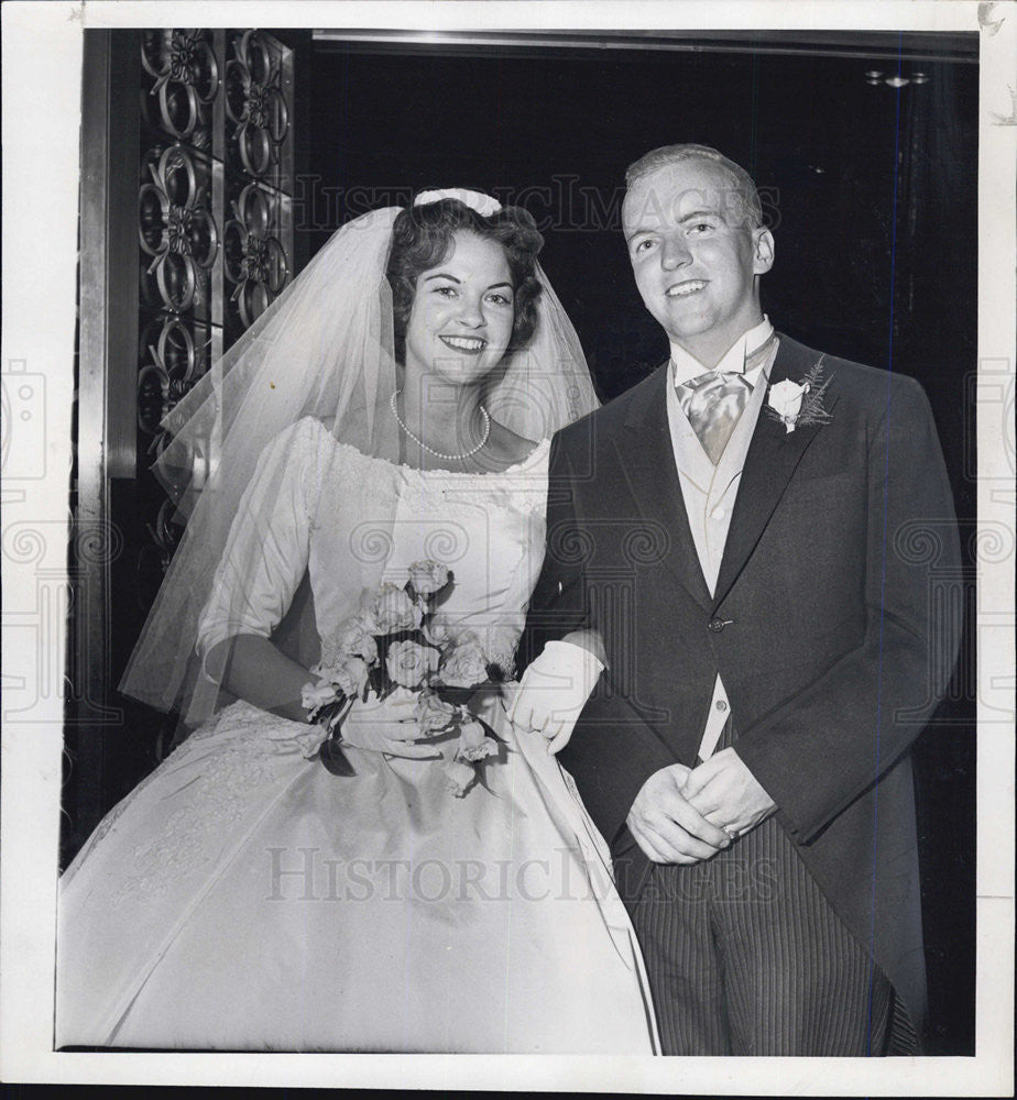 1961 Press Photo Ensign Mrs. John McGuire Jr. Queen Saints Church - Historic Images