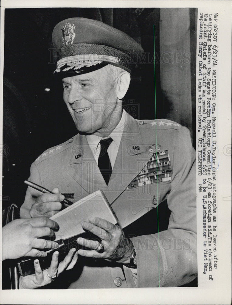 1964 Press Photo General Maxwell D. Taylor/US Chairman Joint Chiefs Staff - Historic Images