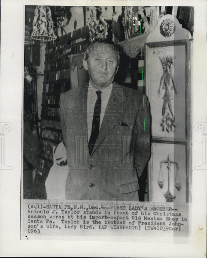 1966 Press Photo Brother of First Lady Mrs. Johnson, Antonio J. Taylor - Historic Images