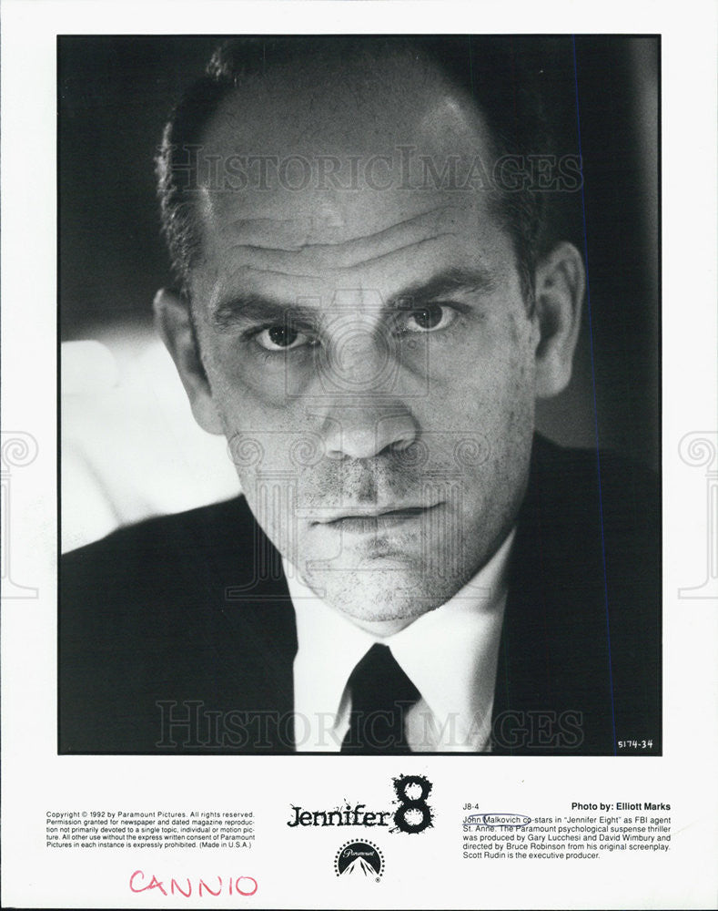 1992 Press Photo John Malkovich in &quot;Jennifer Eight&quot; - Historic Images