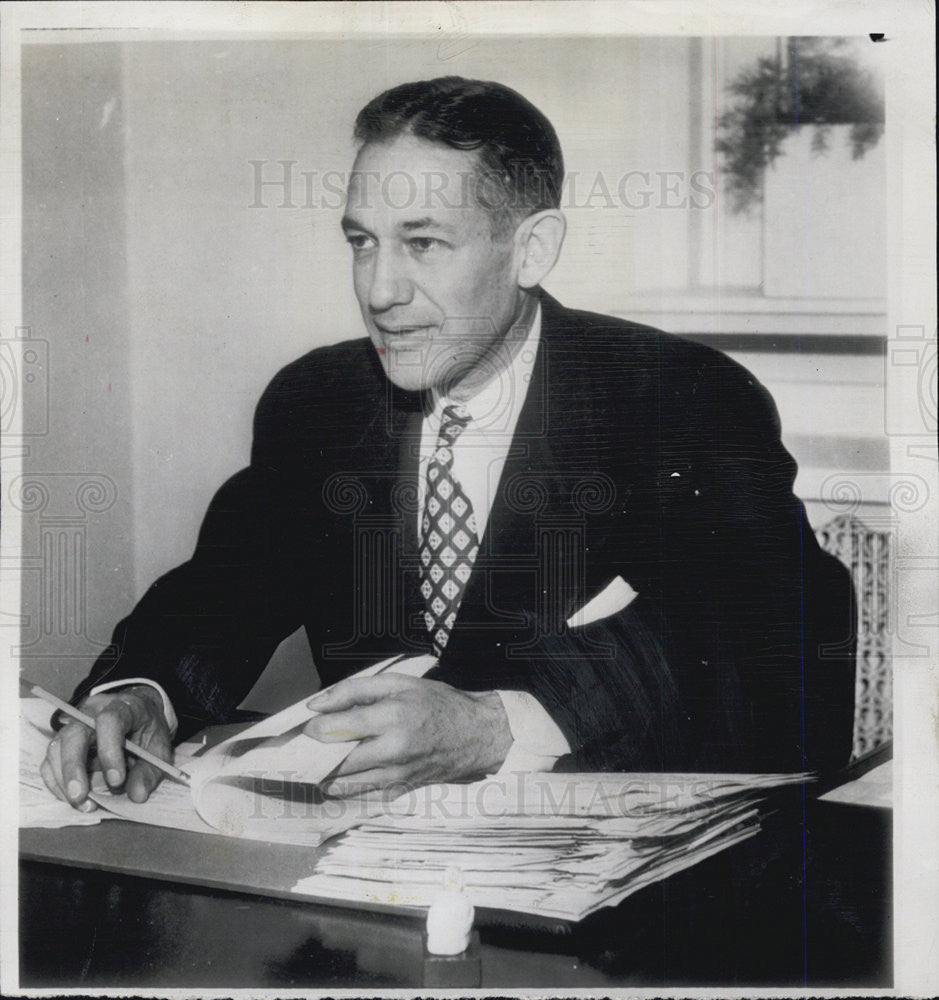 1951 Press Photo Deane W. Malott chancellor University Kansas president Cornell - Historic Images