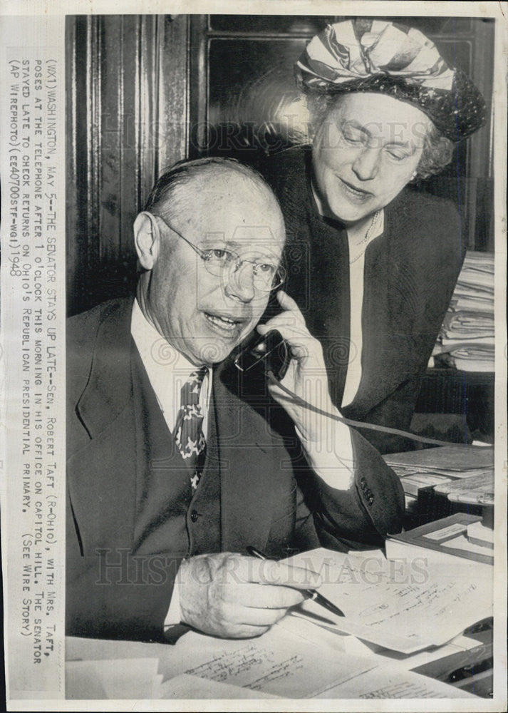 1948 Press Photo Senator Robert Taft Ohio and wide capitol Hill office - Historic Images