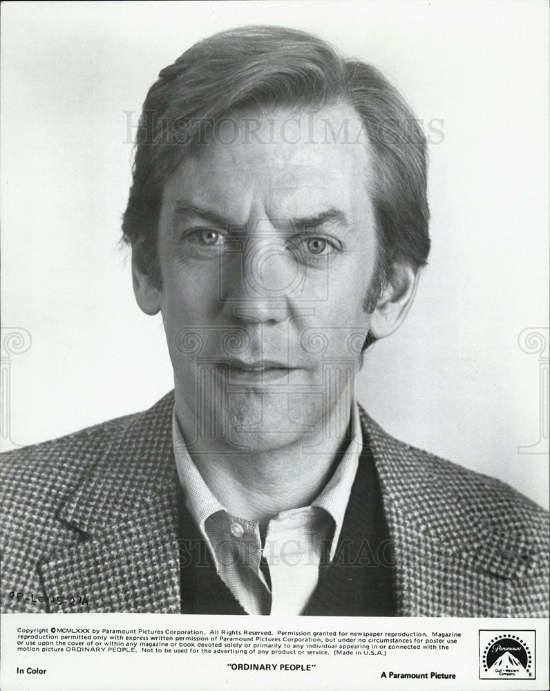 1980 Press Photo Ordinary People actor Donald Sutherland - Historic Images