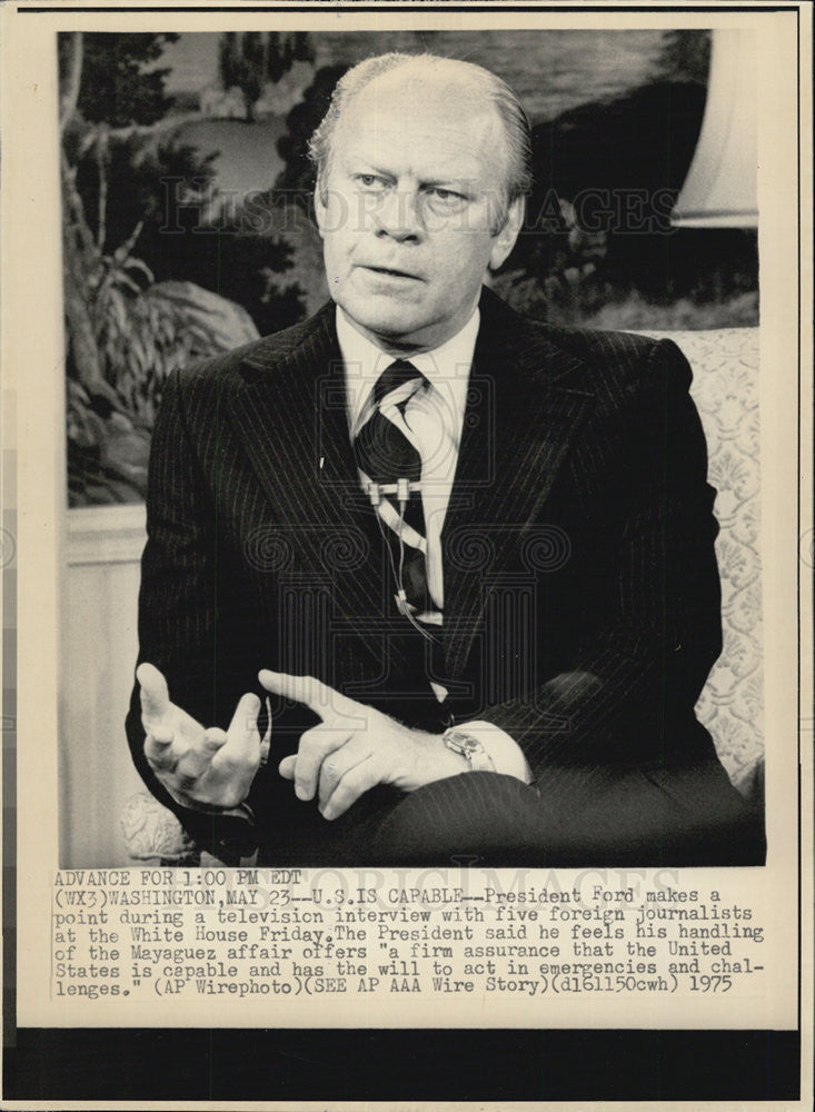 1975 Press Photo President Gerald Ford. - Historic Images