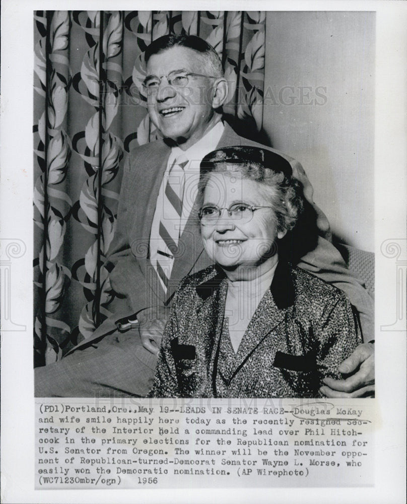 1956 Press Photo Douglas McKay before 1956 GOP Senate primary race in Oregon - Historic Images